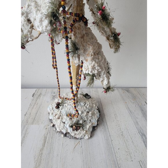 Large skinny tree branch cranberry glitter Xmas home decor vintage - Picture 7 of 14